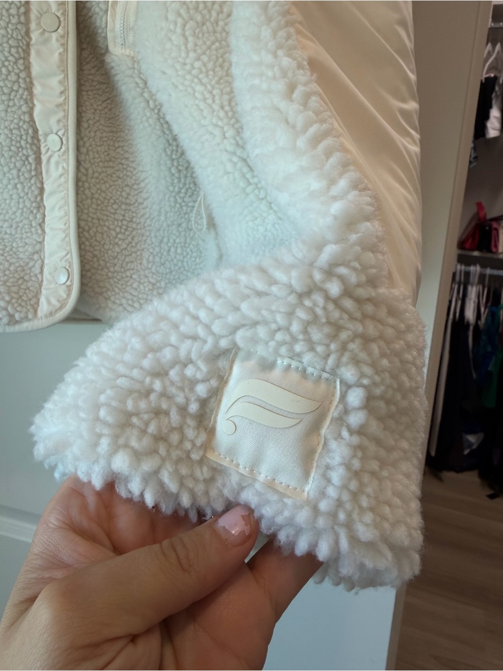 Fabletics Cream Sherpa Snap-Front Jacket - Picture 4 of 4